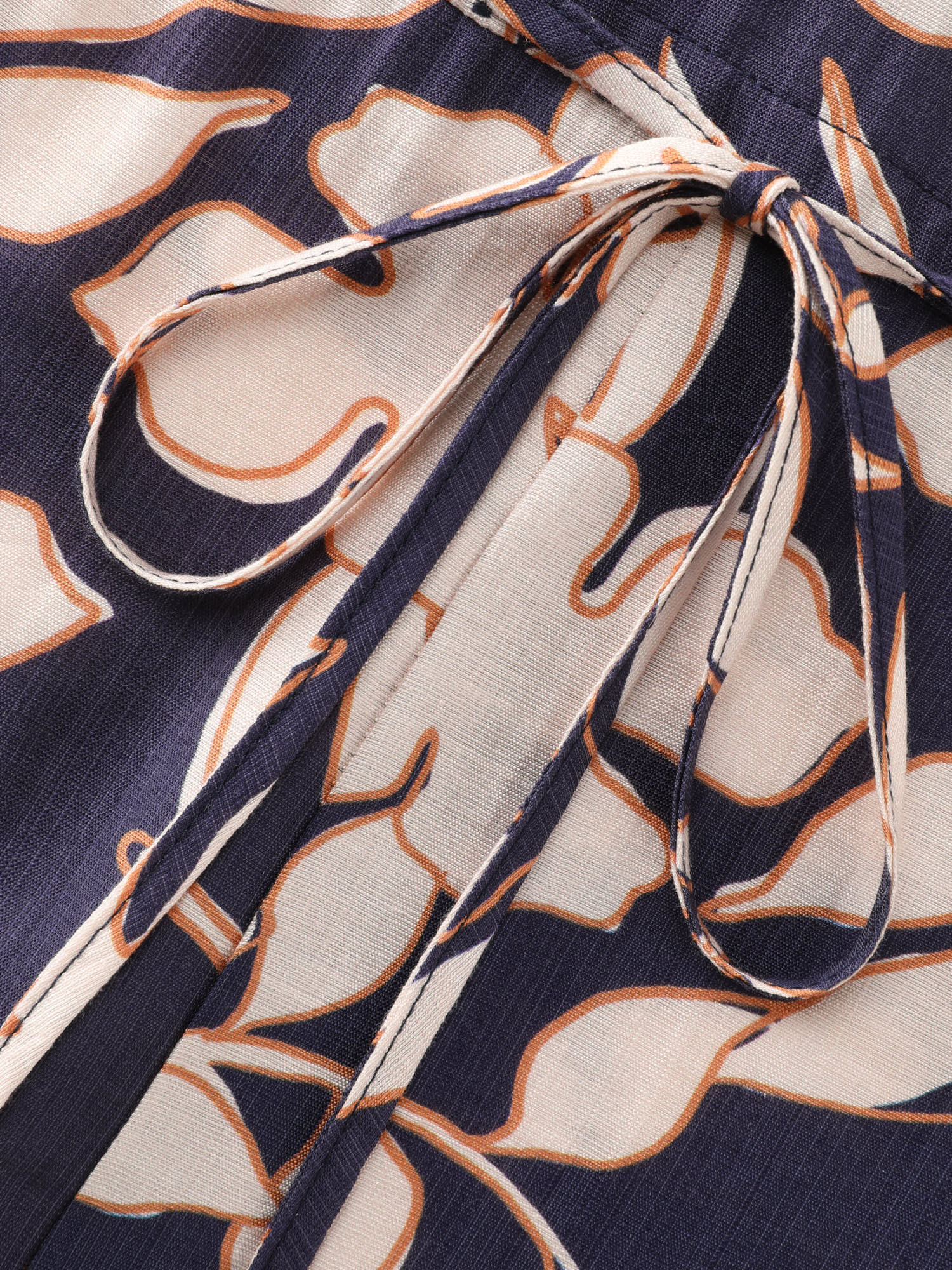 Floral Print V-Neck Drawstring Waist Jumpsuit